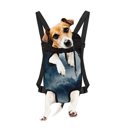 Ocean Wave Print Pet Carrier Backpack