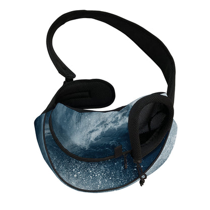 Ocean Wave Print Pet Sling Carrier