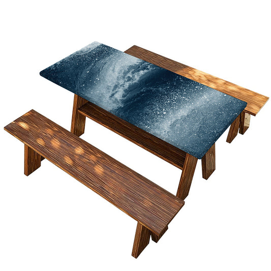 Ocean Wave Print Picnic Table Cover