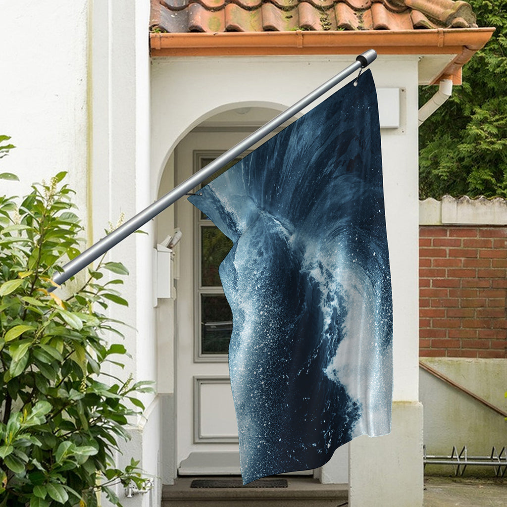 Ocean Wave Print Polyester Flag