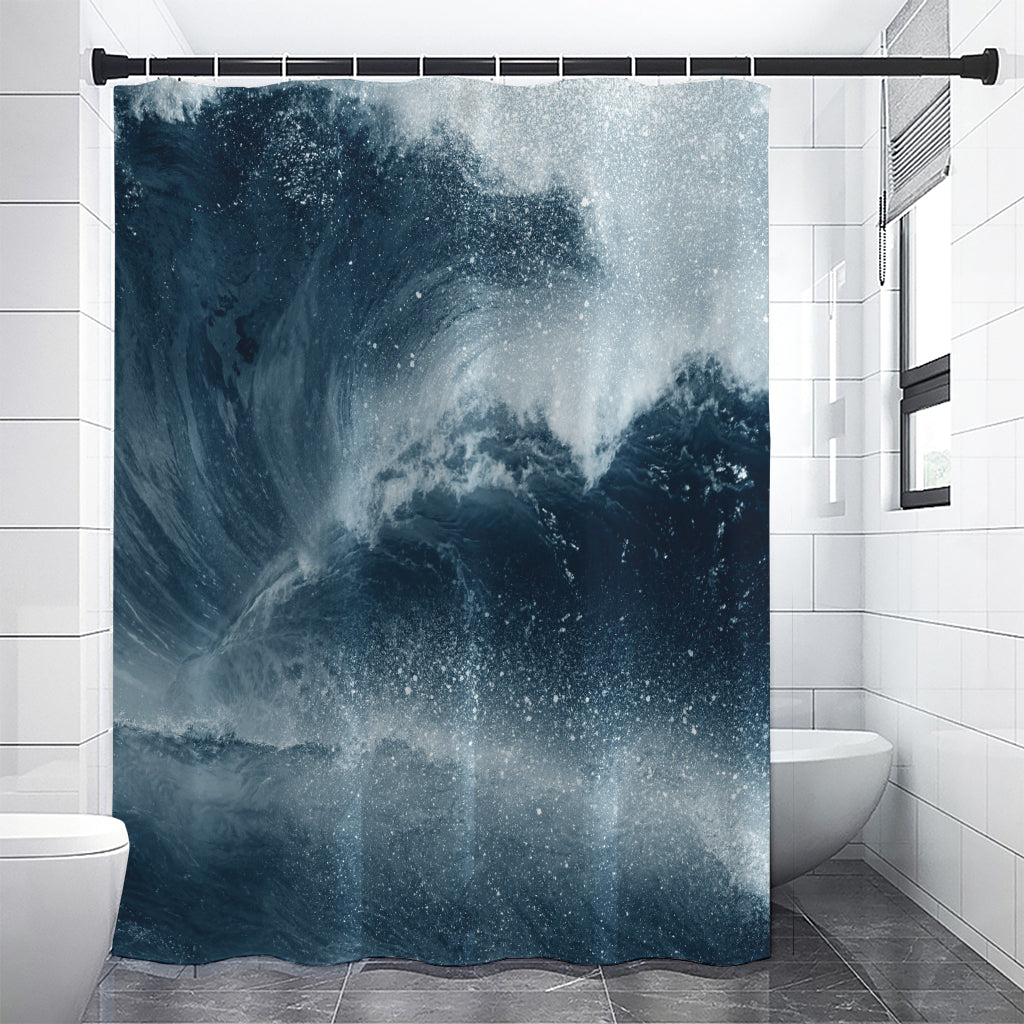 Ocean Wave Print Premium Shower Curtain