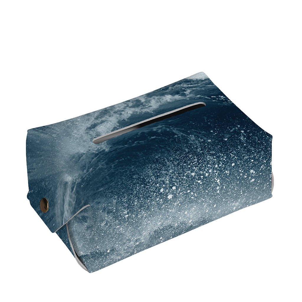 Ocean Wave Print Rectangle Tissue Box Cover