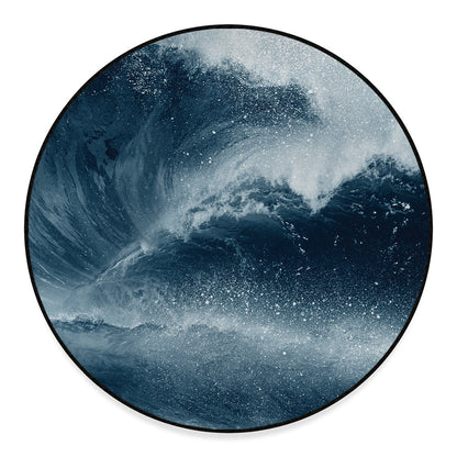Ocean Wave Print Round Floor Mat