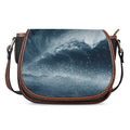 Ocean Wave Print Saddle Bag