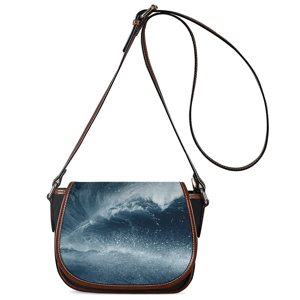 Ocean Wave Print Saddle Bag
