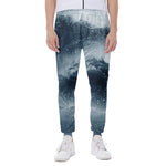Ocean Wave Print Scuba Joggers