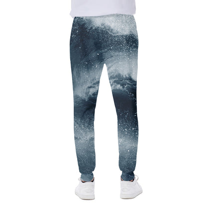 Ocean Wave Print Scuba Joggers