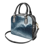 Ocean Wave Print Shoulder Handbag