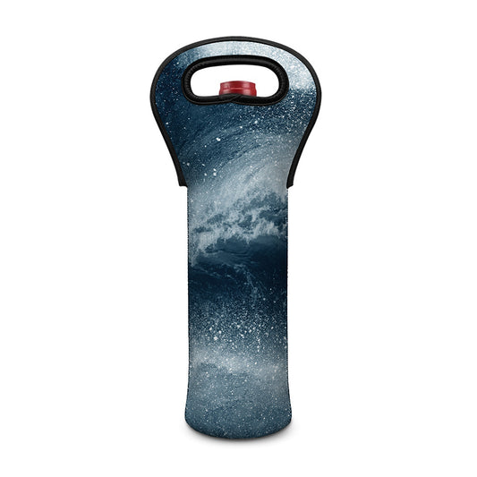 Ocean Wave Print Single Neoprene Wine Tote