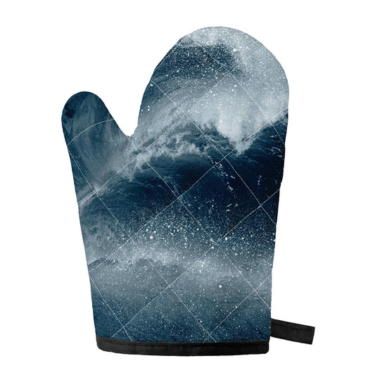 Ocean Wave Print Single Oven Mitt