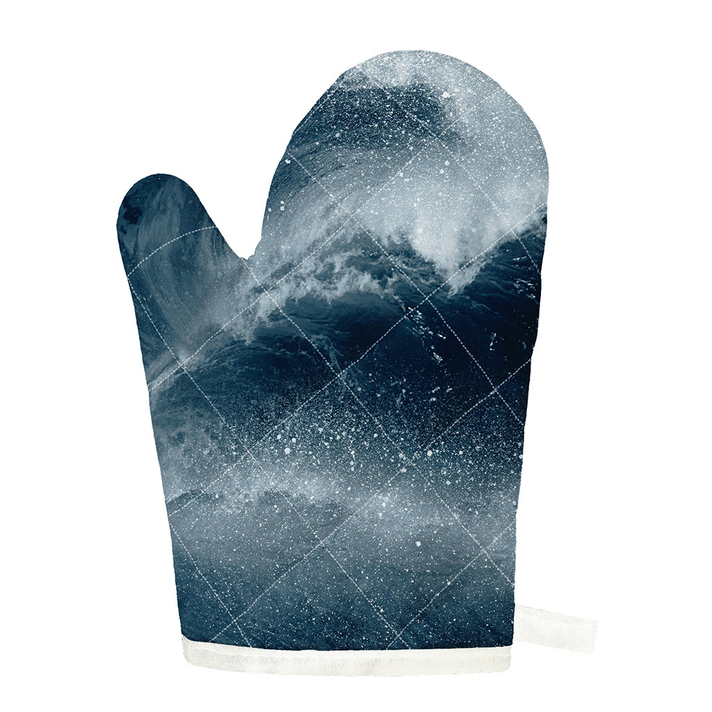 Ocean Wave Print Single Oven Mitt