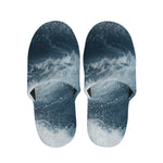 Ocean Wave Print Slippers