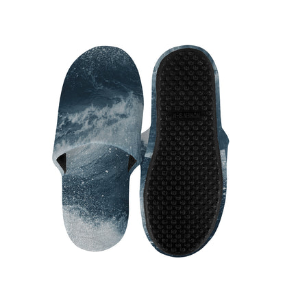 Ocean Wave Print Slippers