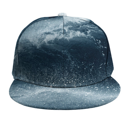 Ocean Wave Print Snapback Cap