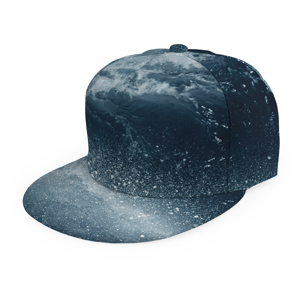 Ocean Wave Print Snapback Cap