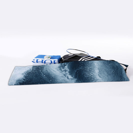 Ocean Wave Print Sports Towel