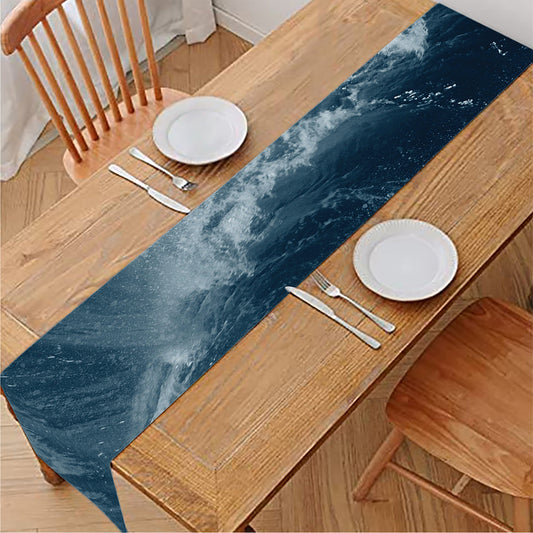 Ocean Wave Print Table Runner