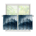 Ocean Wave Print Tier Curtains