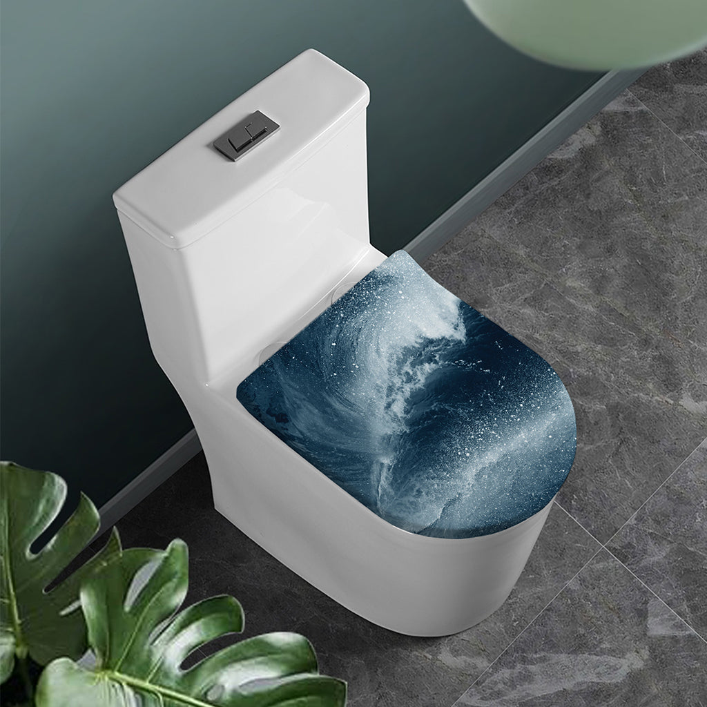 Ocean Wave Print Toilet Lid Cover