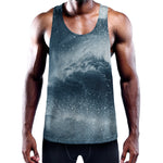 Ocean Wave Print Training Tank Top