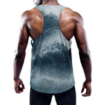 Ocean Wave Print Training Tank Top