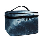 Ocean Wave Print Travel Makeup Bag