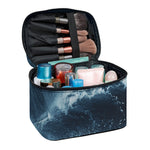 Ocean Wave Print Travel Makeup Bag