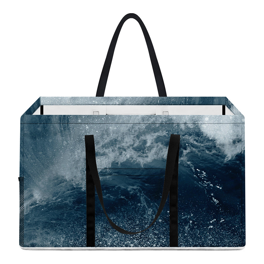 Ocean Wave Print Utility Tote Bag