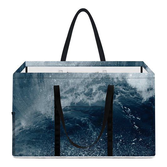 Ocean Wave Print Utility Tote Bag