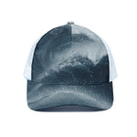 Ocean Wave Print White Mesh Trucker Cap