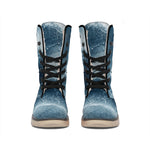 Ocean Wave Print Winter Boots