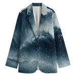 Ocean Wave Print Women's Blazer