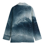 Ocean Wave Print Women's Blazer