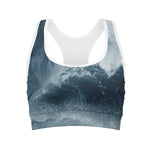 Ocean Wave Print Women's Sports Bra