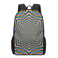 Octagonal Psychedelic Optical Illusion 17 Inch Backpack