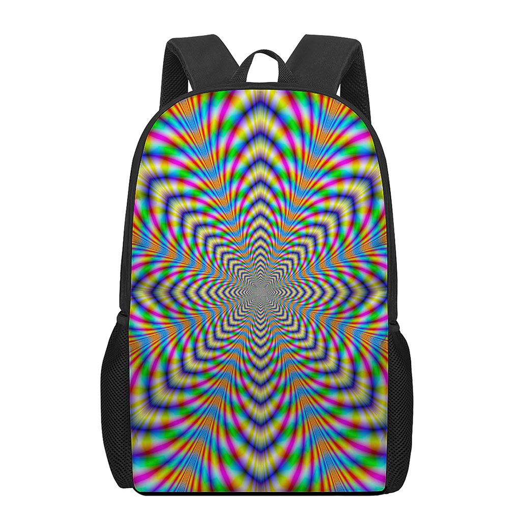 Octagonal Psychedelic Optical Illusion 17 Inch Backpack