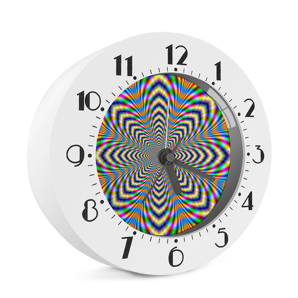 Octagonal Psychedelic Optical Illusion Alarm Clock