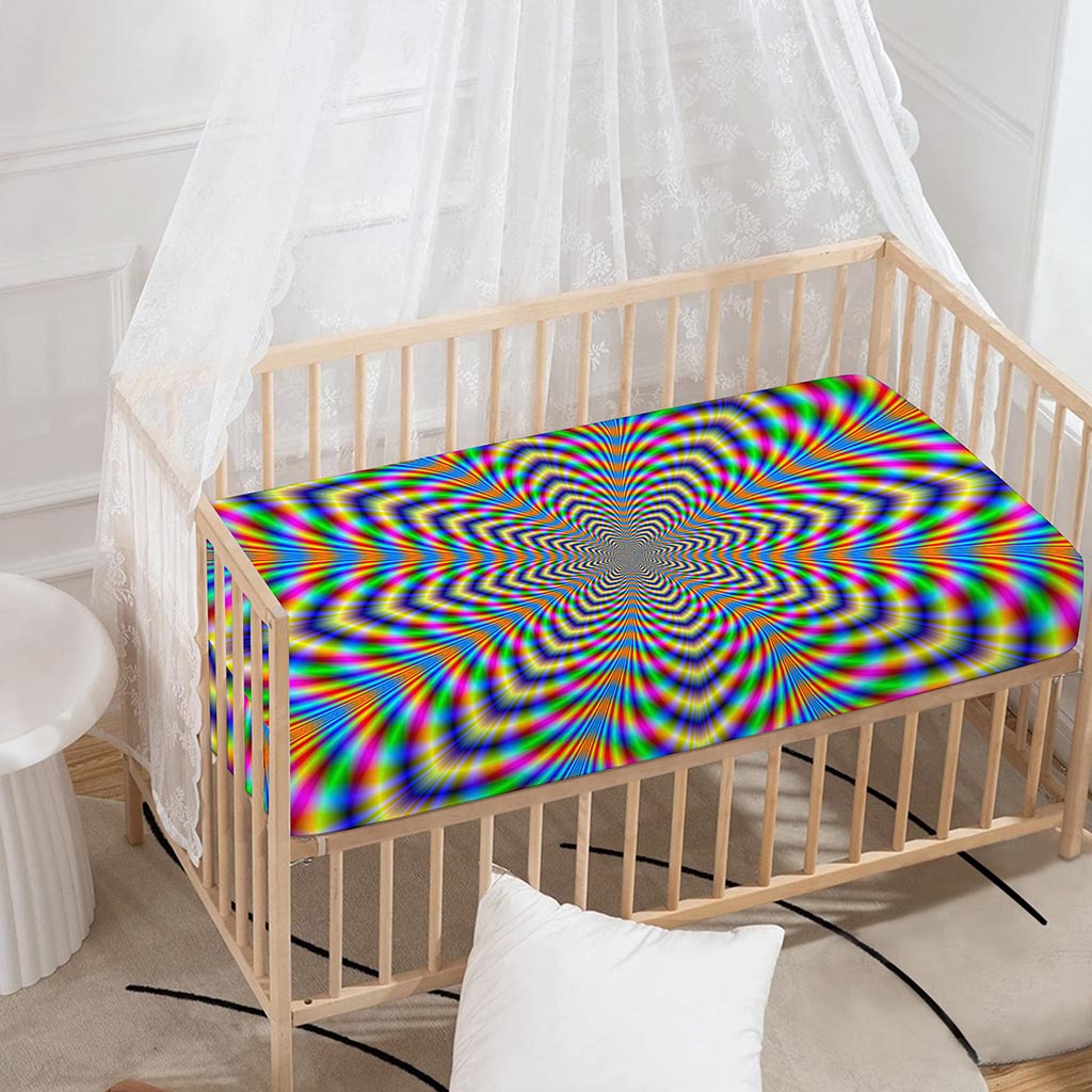 Octagonal Psychedelic Optical Illusion Baby Crib Sheet