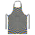 Octagonal Psychedelic Optical Illusion Bib Apron With Pocket