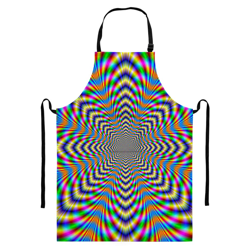 Octagonal Psychedelic Optical Illusion Bib Apron With Pocket