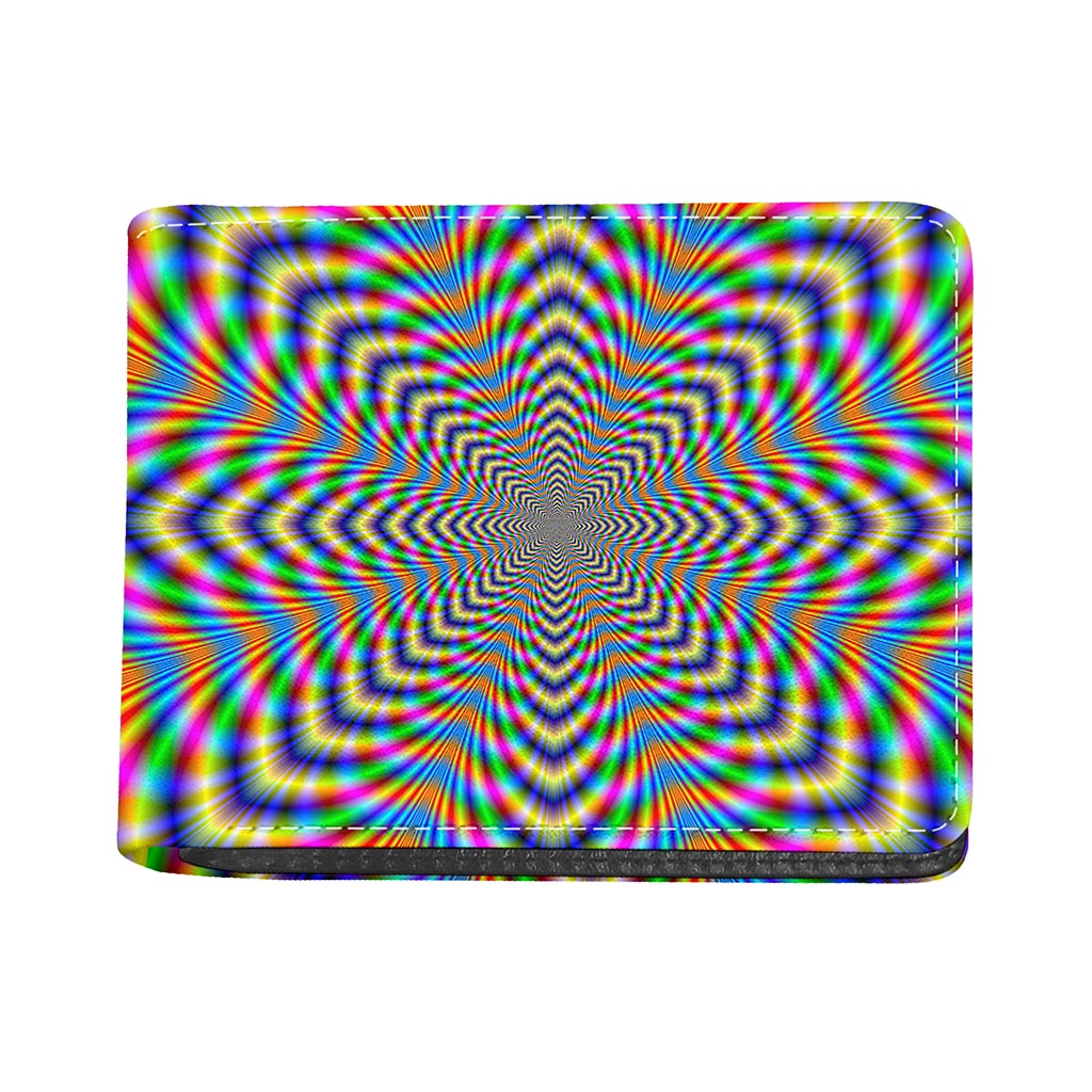 Octagonal Psychedelic Optical Illusion Bifold Wallet