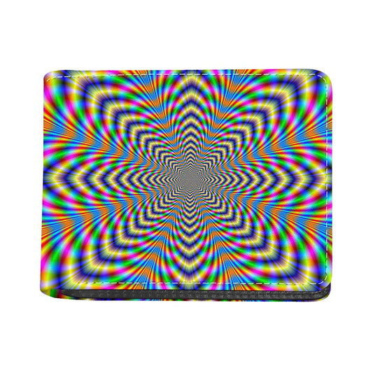 Octagonal Psychedelic Optical Illusion Bifold Wallet