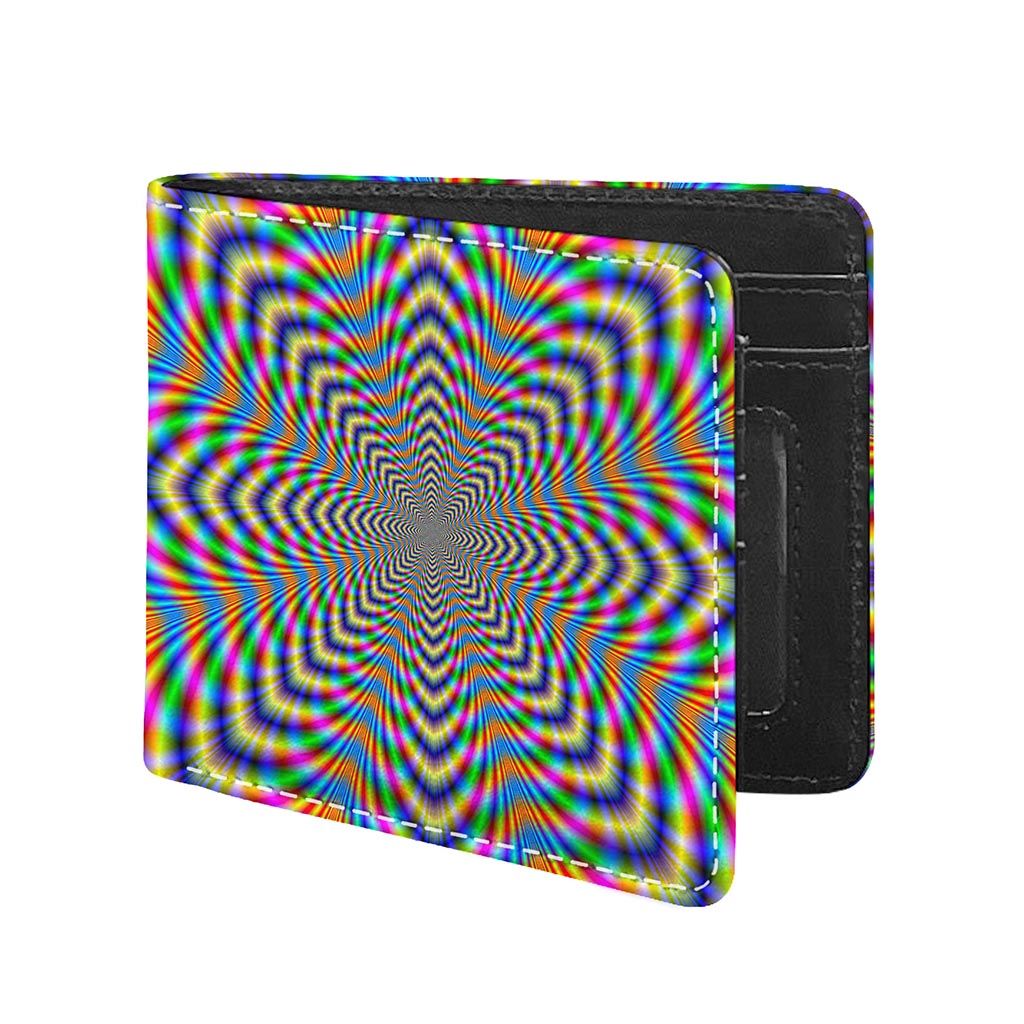 Octagonal Psychedelic Optical Illusion Bifold Wallet