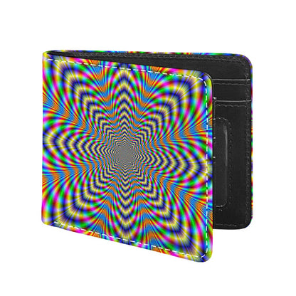 Octagonal Psychedelic Optical Illusion Bifold Wallet