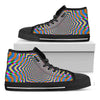 Octagonal Psychedelic Optical Illusion Black High Top Sneakers