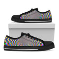 Octagonal Psychedelic Optical Illusion Black Low Top Sneakers