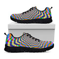 Octagonal Psychedelic Optical Illusion Black Running Shoes