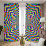 Octagonal Psychedelic Optical Illusion Blackout Pencil Pleat Curtains