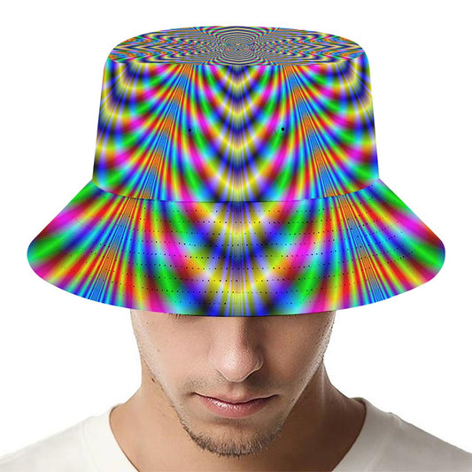Octagonal Psychedelic Optical Illusion Bucket Hat