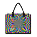 Octagonal Psychedelic Optical Illusion Canvas Tote Bag